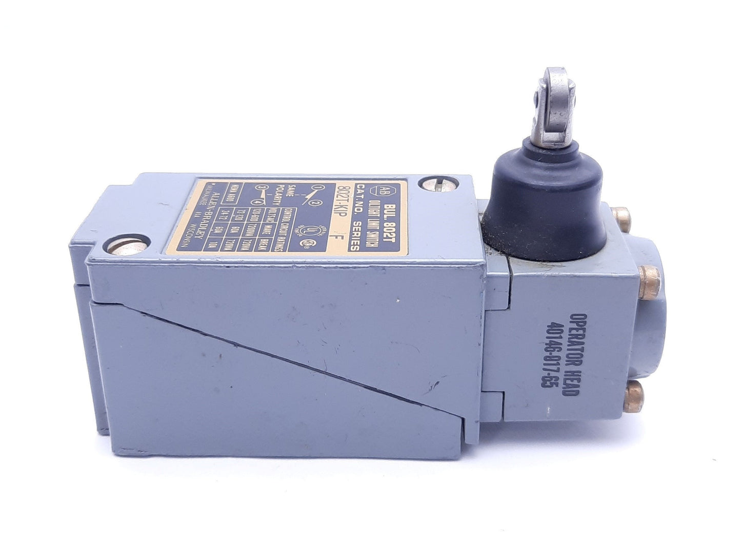 Used Allen-Bradley 802T-KIP Series F Oiltight Limit Switch 1/2" NPT Threaded Ports