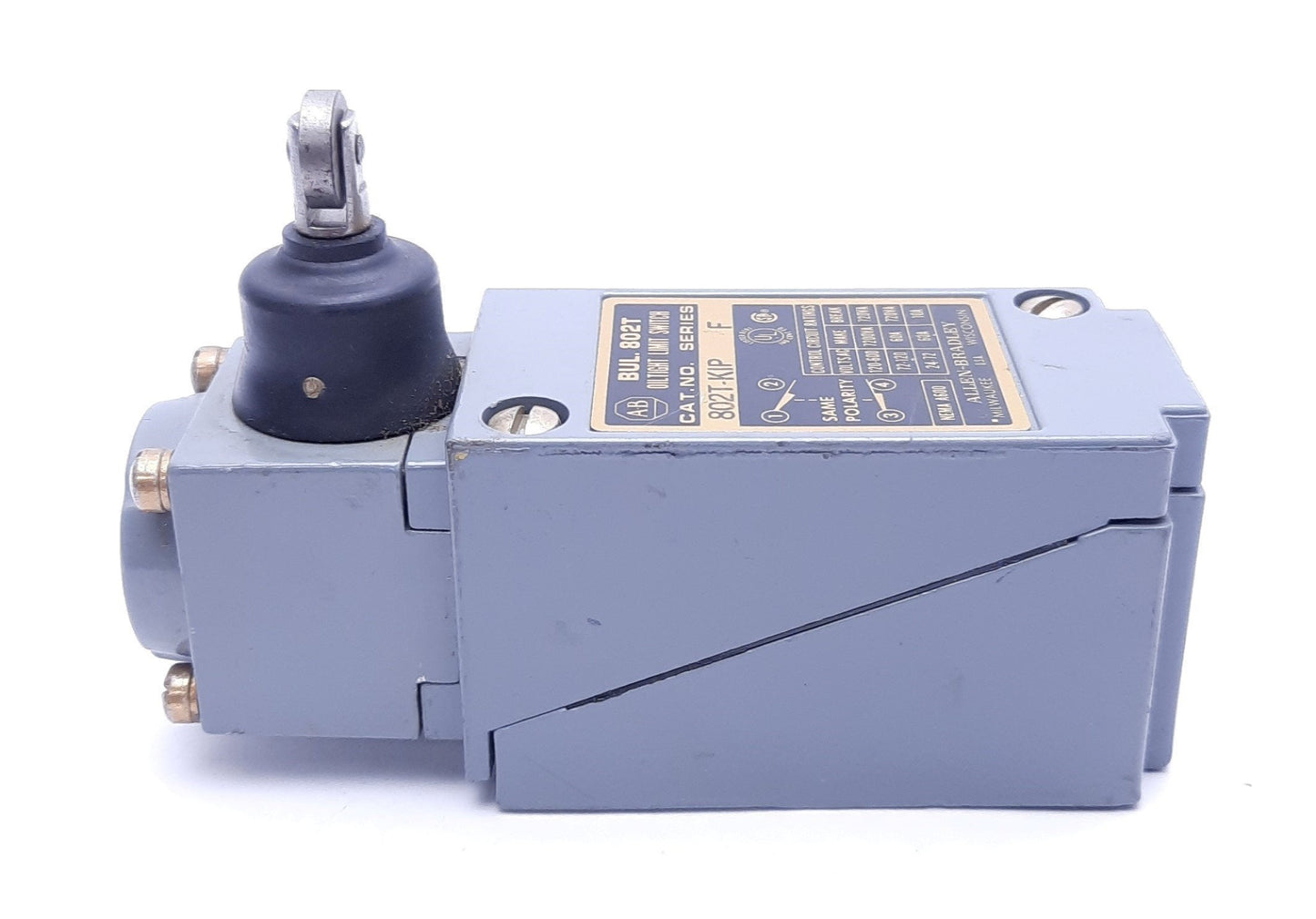 Used Allen-Bradley 802T-KIP Series F Oiltight Limit Switch 1/2" NPT Threaded Ports