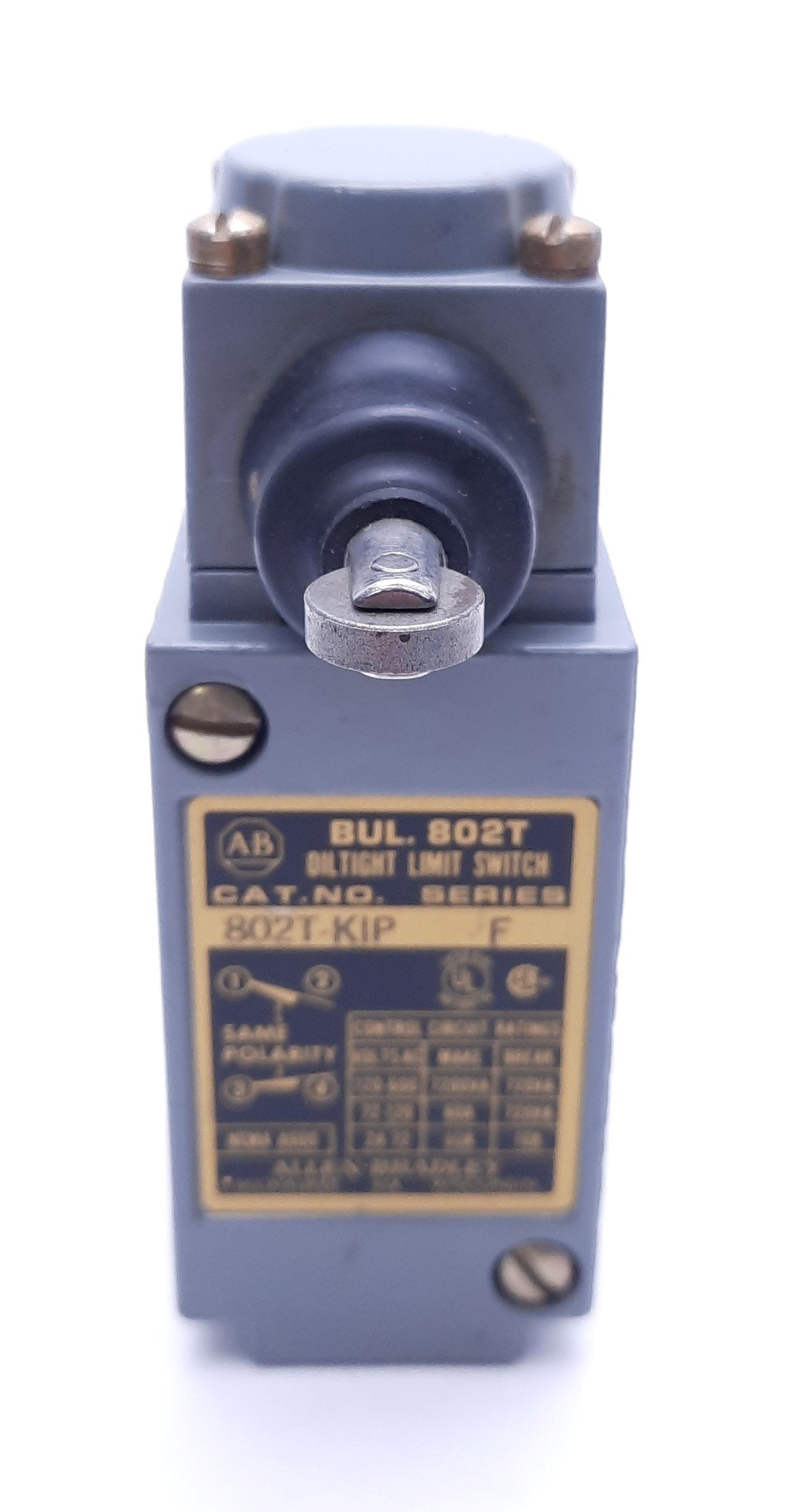 Used Allen-Bradley 802T-KIP Series F Oiltight Limit Switch 1/2" NPT Threaded Ports
