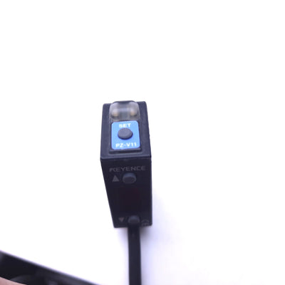 Used Keyence PZ-V11 Photoelectric Sensor, Range: 5-100mm, 12-24VDC, 3 Digit LED