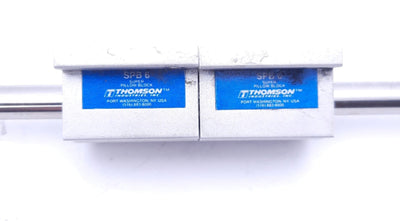 Used Thomson SPB6 Super Pillow Block Bearings (x2) With 18" Rod, 3/8" Rod Diameter