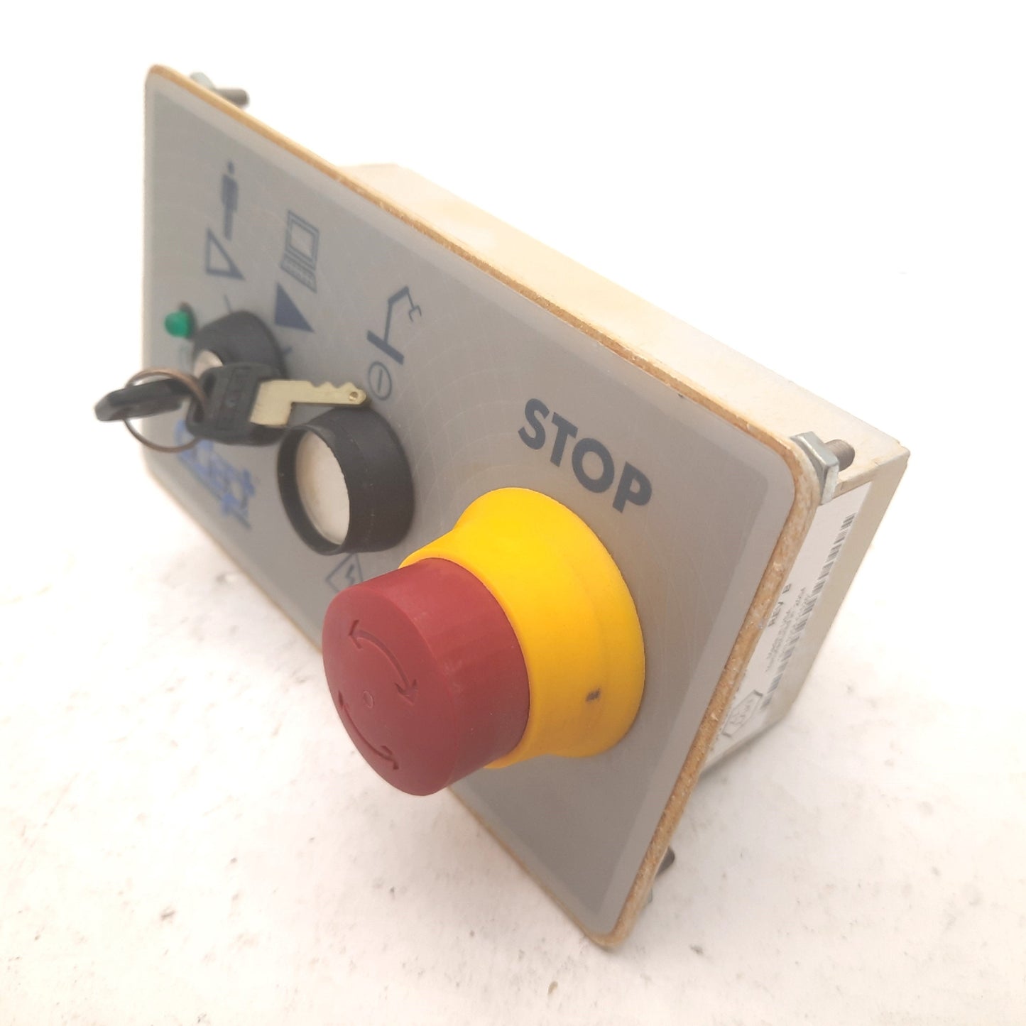 Used Adept 30356-10358 Rev B PCI Front Control Panel, E-Stop, Auto/Man On, Key Switch