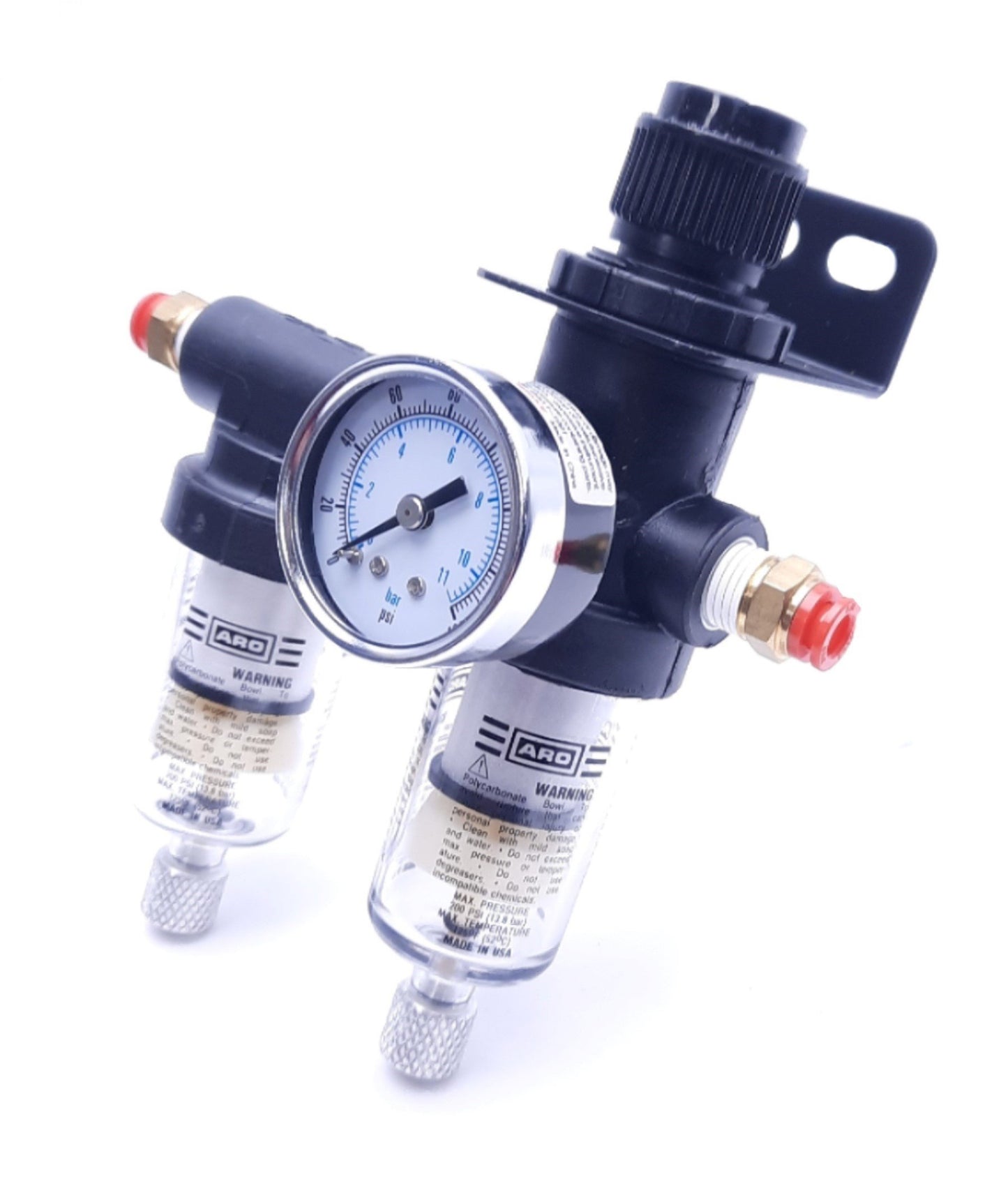 Used ARO 129121-704 (C0305) & 125121-301 (D0085) Filter Regulator Assembly, 200 PSI