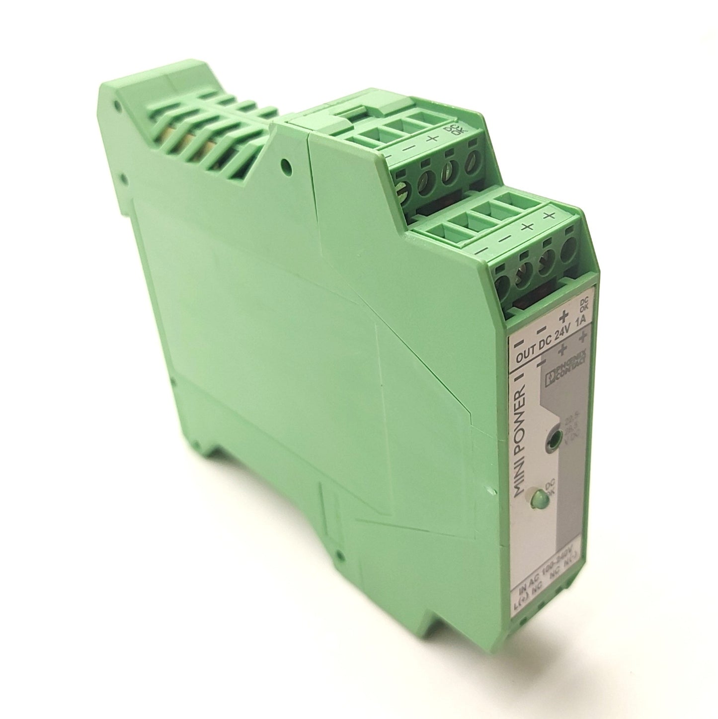 Used Phoenix Contact MINI-PS-100-240AC/24DC/1 Mini Power Supply, 24VDC 1A, DIN Rail