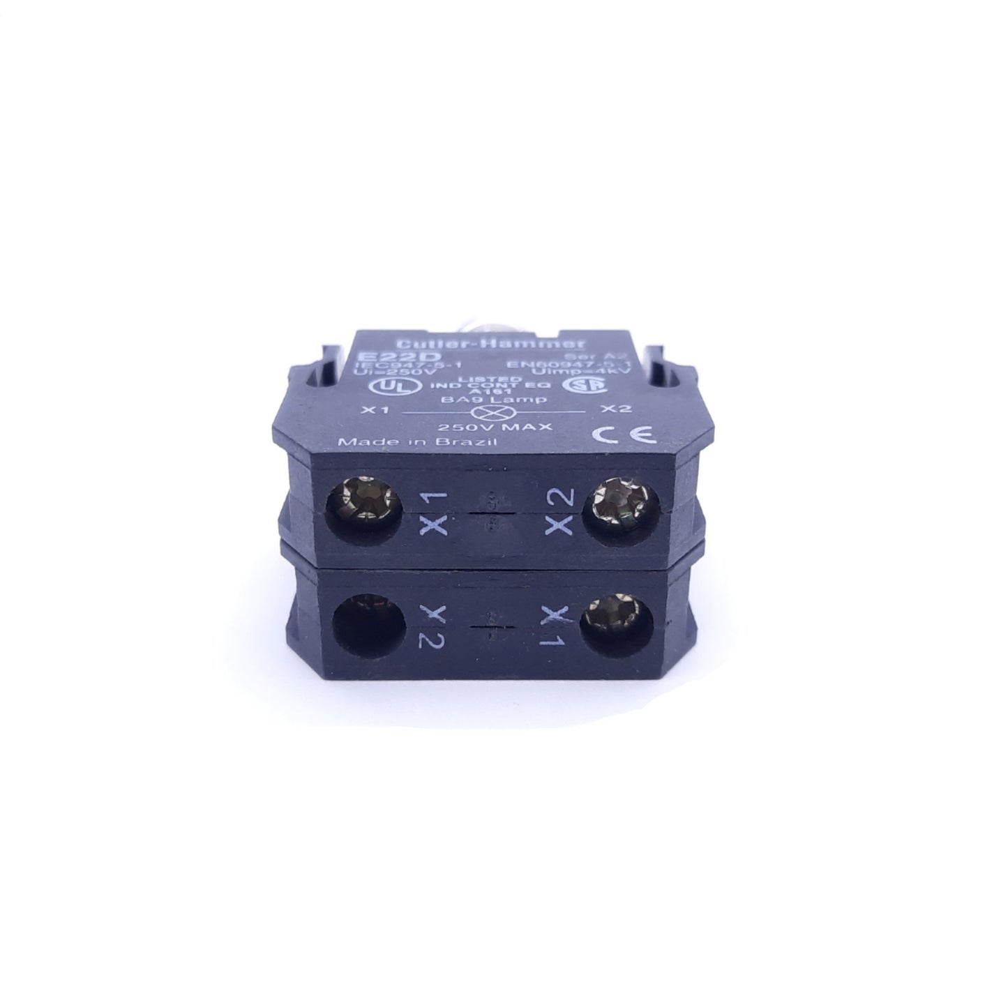 Used Lot of 2 Cutler Hammer E22D Series A2 Contact Block Light Modules, 250V, 1-3.5W