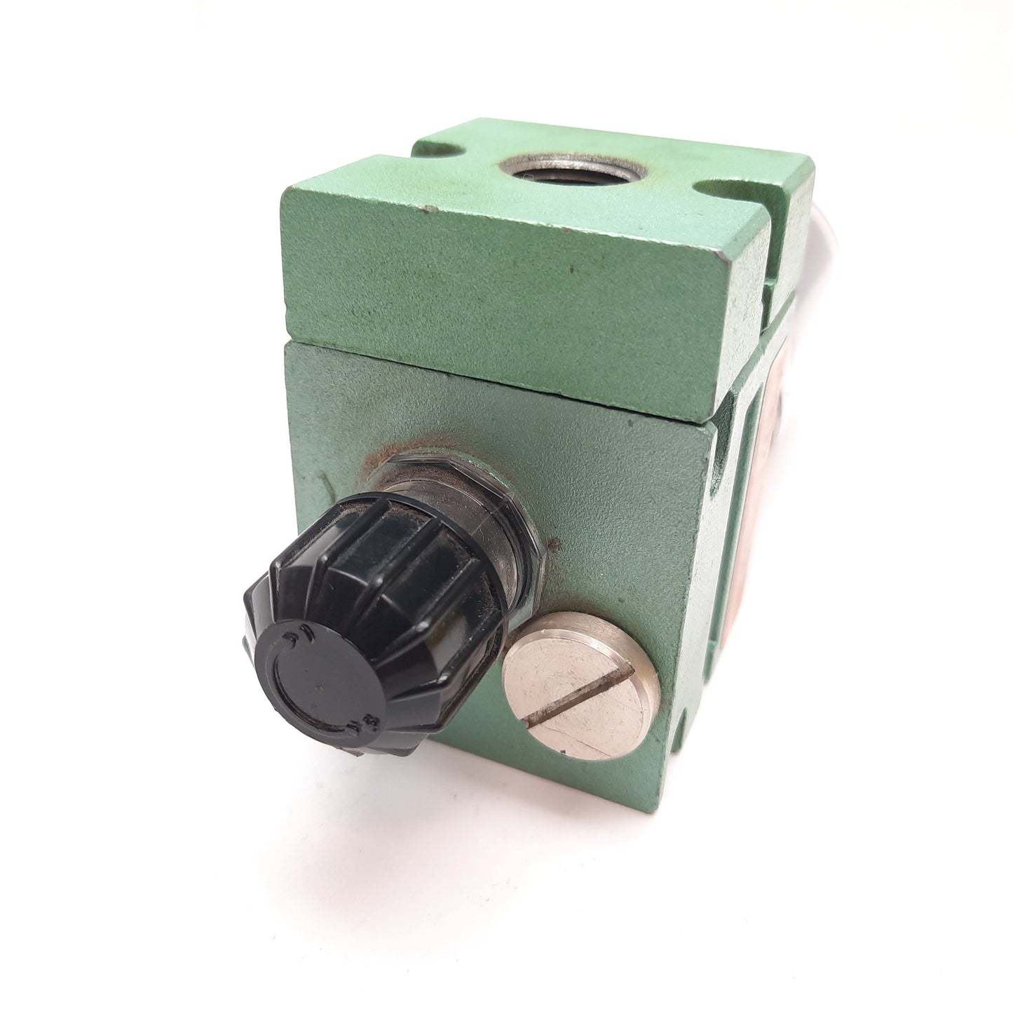 Used Numatics L21L-04C Oil Auto Air Lubricator Oiler, 1/2" NPT, With 3/8" NPT Adapter