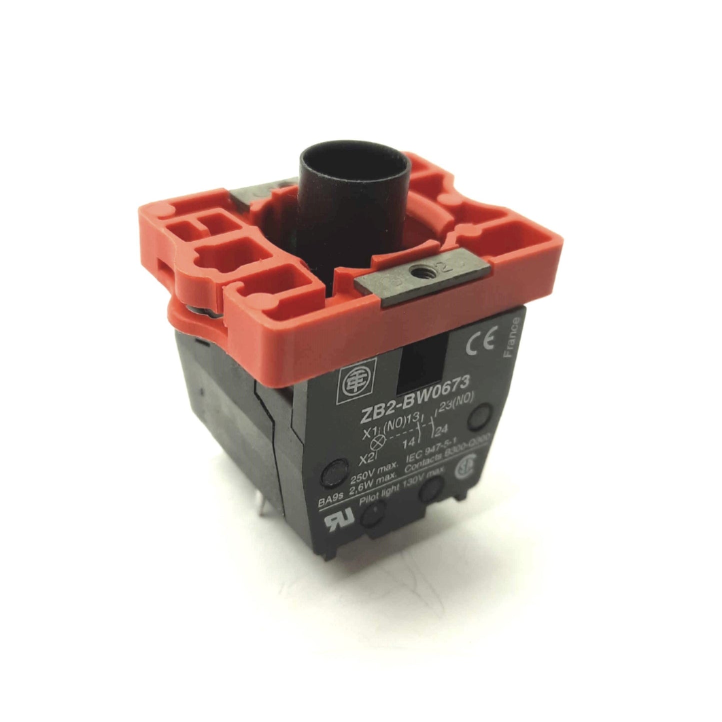 Used Telemecanique ZB2-BW0673 Thru-Hole Illuminated Pushbutton Contact DPST NO BA9s