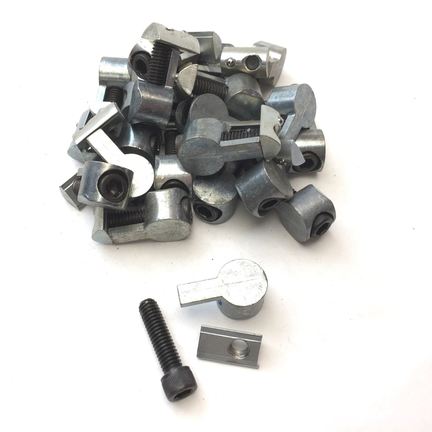 Used Lot of 20 Parker Aluminum Extrusion Universal Hardware Fastener T-Nut Screw Sets