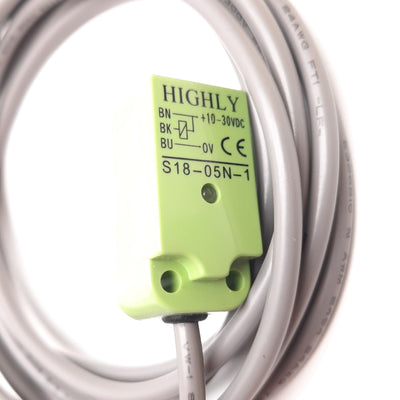 New Highly S18-05N-1 Inductive Proximity Sensor Switch, 5mm, 10-30VDC, 2m Cable