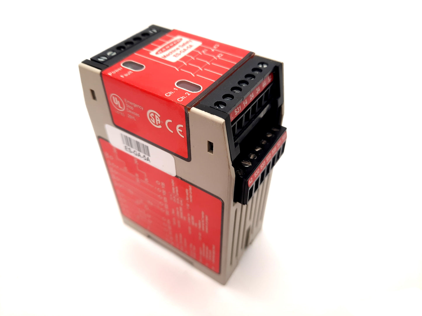 Used Banner ES-GA-5A Safety Relay, Contact Rating: 250VAC 5A, Supply: 24VDC / 115VAC