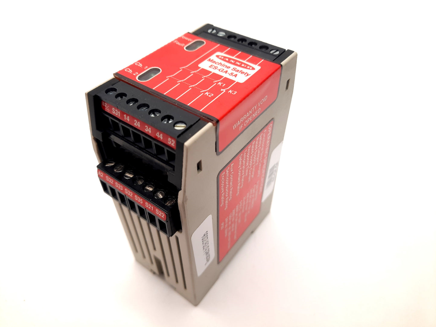 Used Banner ES-GA-5A Safety Relay, Contact Rating: 250VAC 5A, Supply: 24VDC / 115VAC
