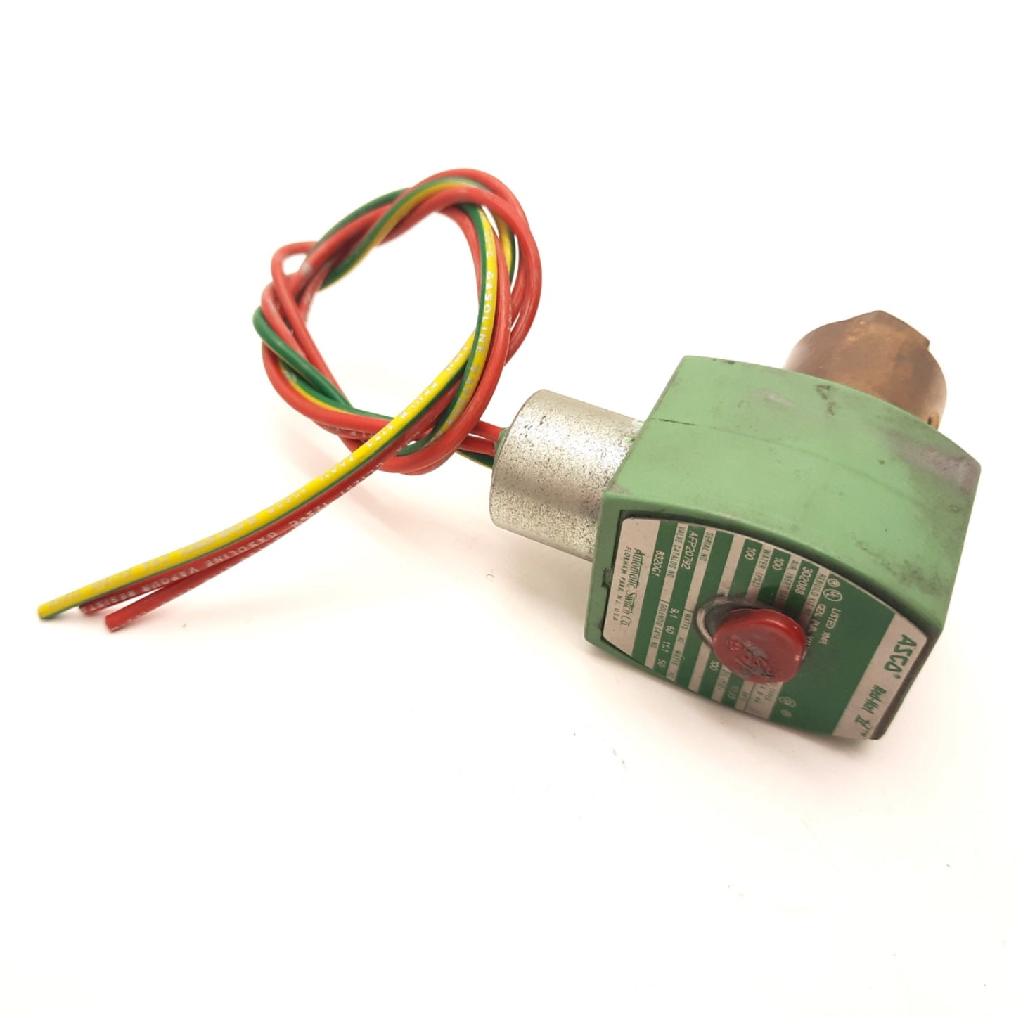 Used Asco Red-Hat 8320G1 Solenoid Valve Air Water Oil 100 PSI Ports: 1/8" NPT 120VAC