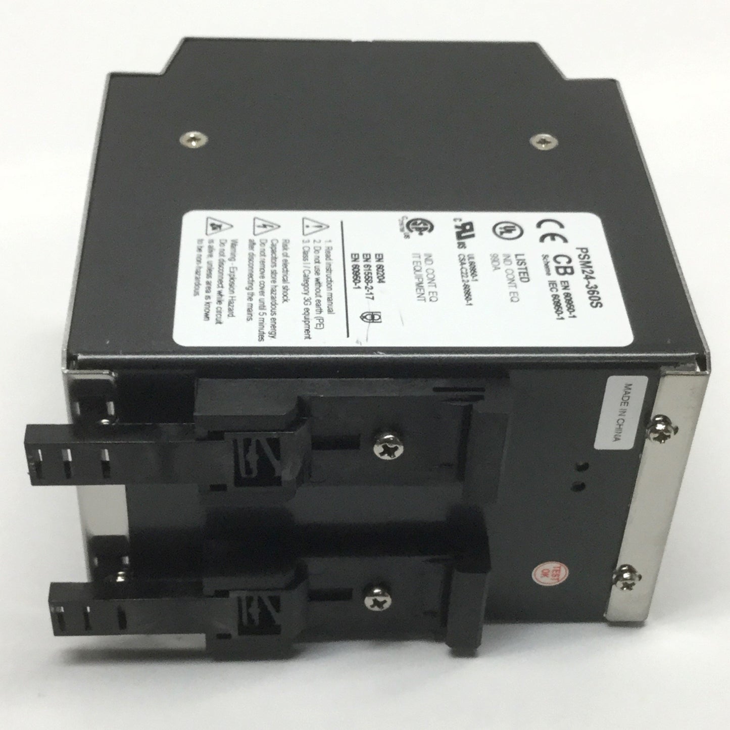 Used Rhino PSM24-360S (360W) Industrial Power Supply 100-240VAC Input, 24VDC 15A Out