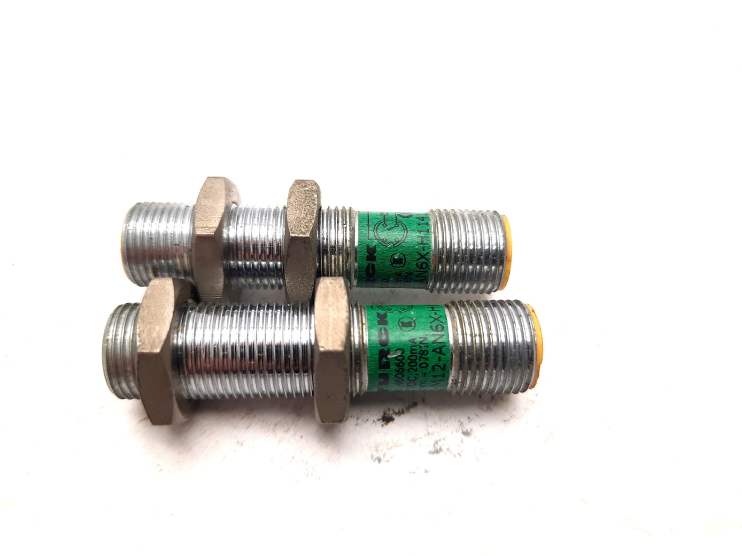 Used Lot of 2 Turck Proximity Sensor 10-30VDC Range: 2mm NO NPN Bi2-M12-AN6X-H1141