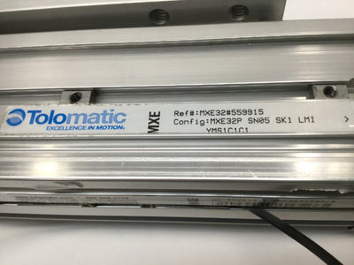 Used Tolomatic MXE32P SN05 SK1 LMI Profiled Rail Screw Drive Actuator, 1" Stroke