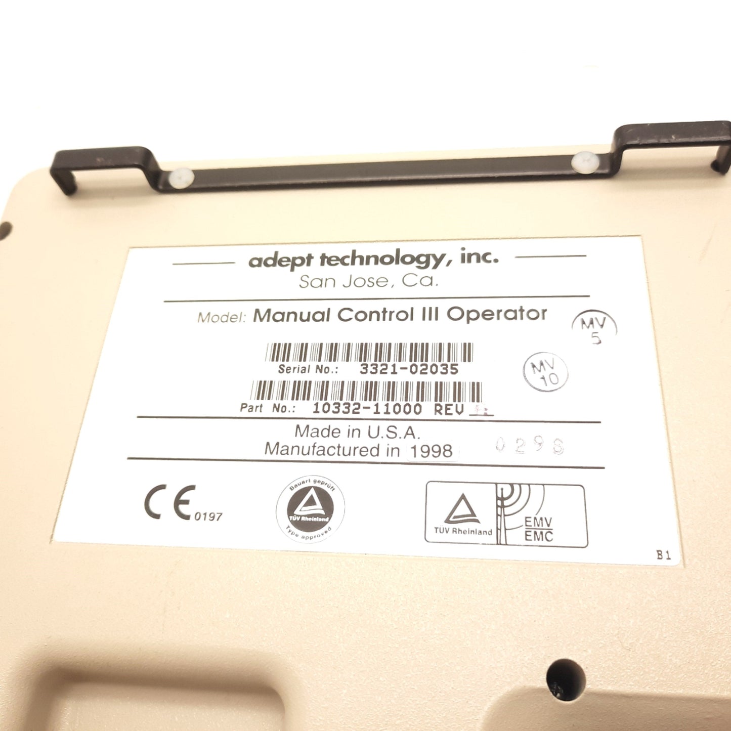 For Parts Adept 10332-11000 Rev. A Teach Pendant Manual Control III Operator, *For Parts*