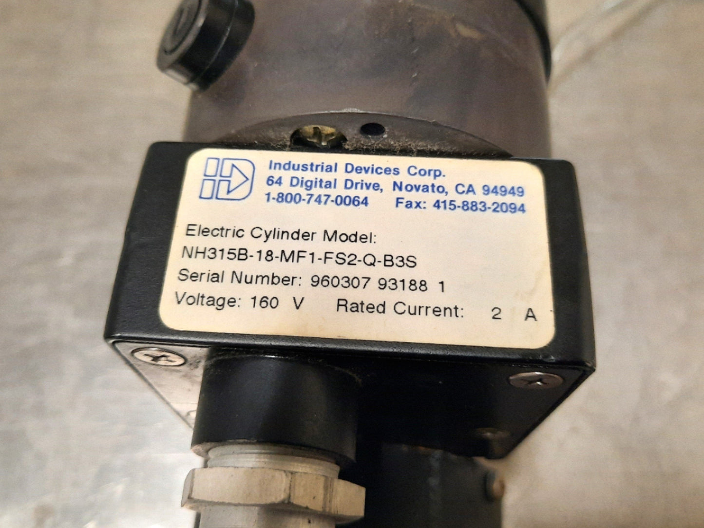 Used Industrial Devices NH315B-18-MF1-FS2-Q-B3S Electric Linear Actuator Stroke: 18"