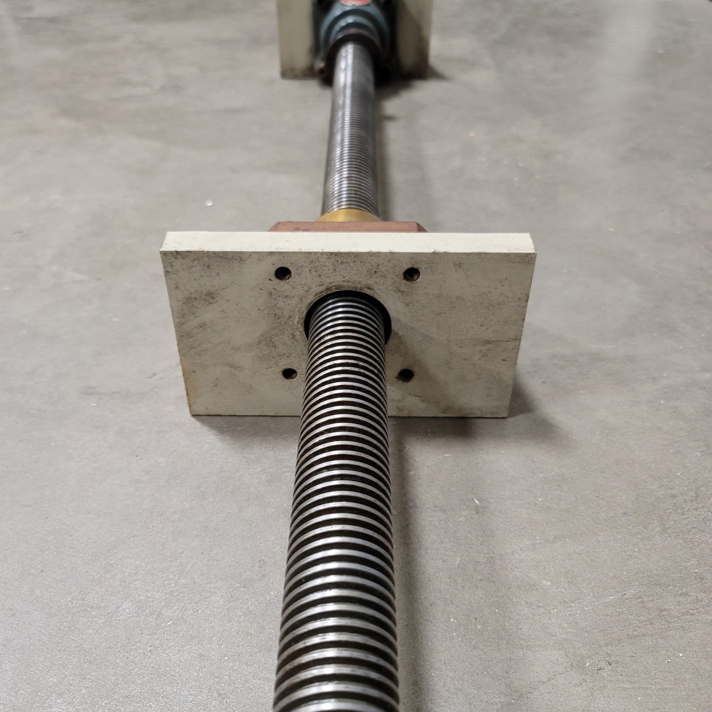 Used ACME Machine Lead Screw 1.5" Diameter, 0.20" Lead, 47.5" Screw, 57" Overall