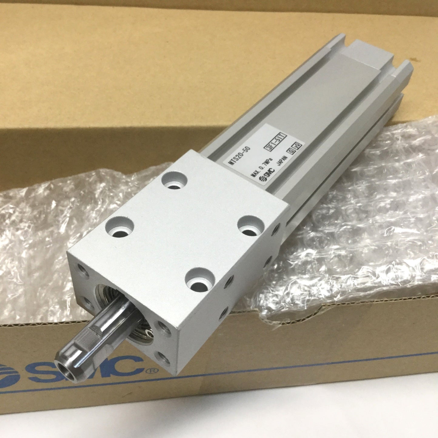New SMC MTS20-50 Precision Non-Rotating Spline Cylinder 20mm Bore, 50mm Stroke