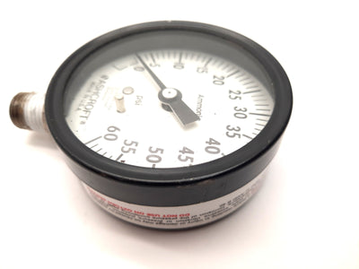 New Ashcroft Ammonia Pressure Gauge 2.69" 60psi, 1/4" NPT SS Tube Steel Socket
