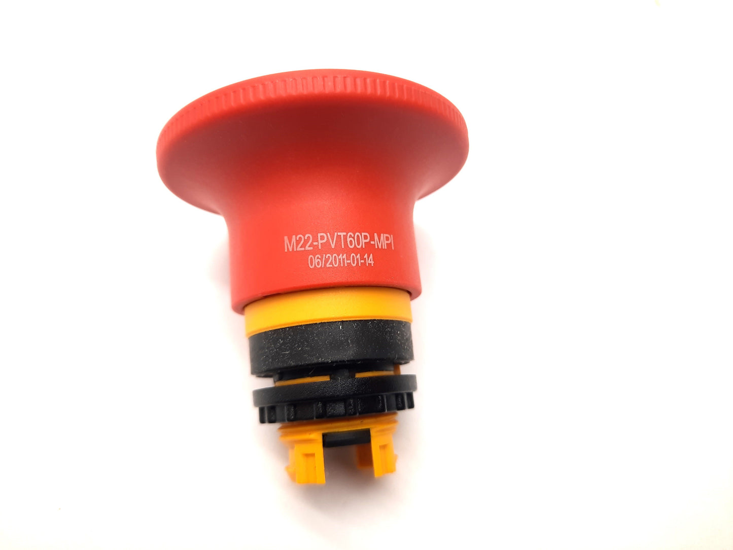 Used Eaton M22-PVT60P-MPI Emergency E-Stop Red Pushbutton Switch, Twist Release