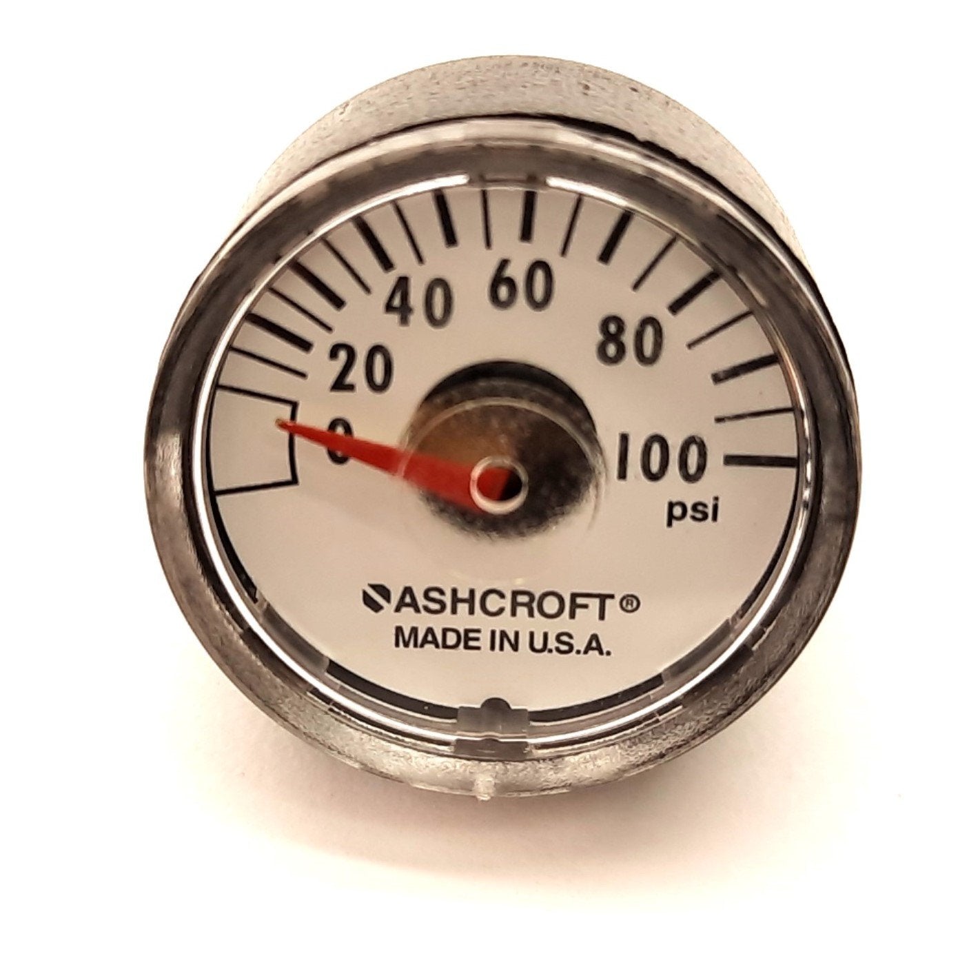 New – Open box Ashcroft 23DDG01B100S50 Mini Pressure Gauge 23mm 100psi, 1/8" NPT