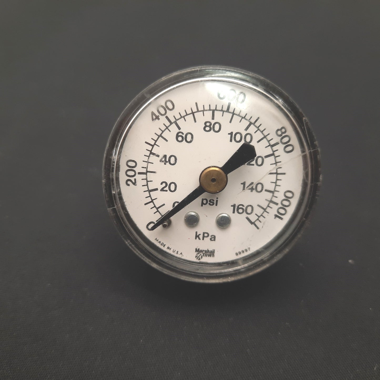 Used Marshall G10844 Pressure Gauge 40mm 160psi, 1/8" NPT