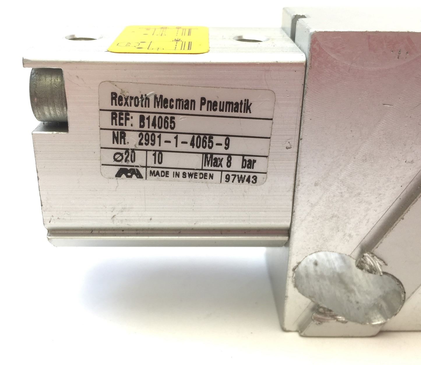 Used Bosch Rexroth XLPD 20X10 Pneumatic Pallet Stop Cylinder, B 20mm S 10mm *Modified