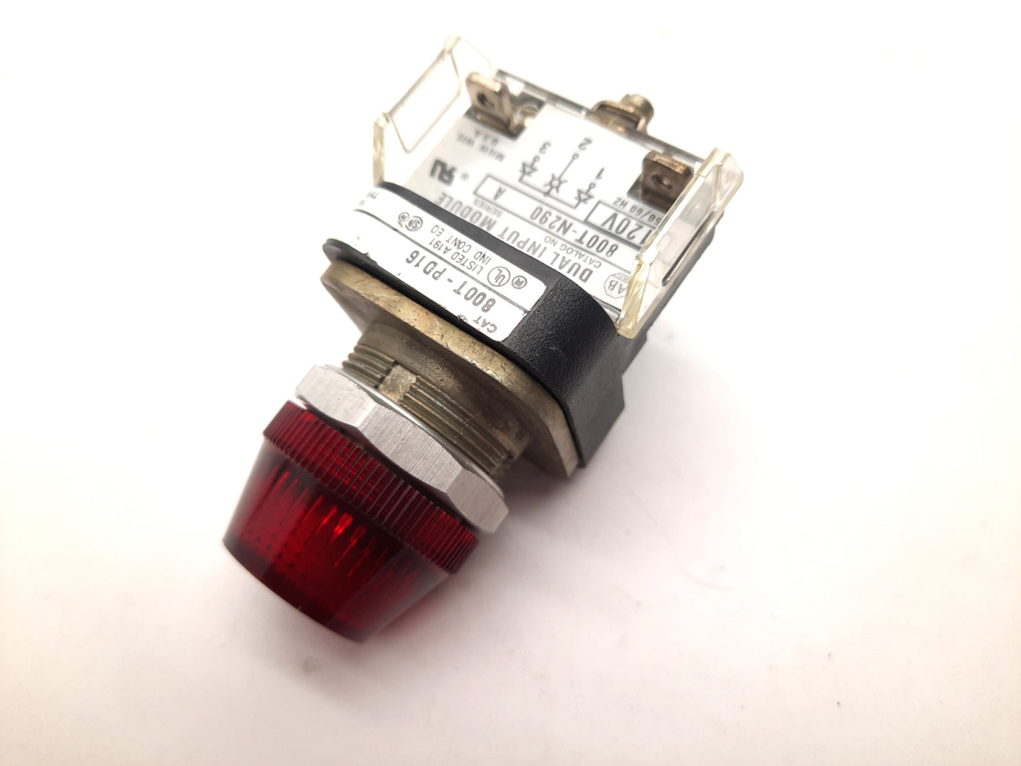 Used Allen Bradley 800T-PD16 Red Pilot Light Dual Input Diode Module 120VAC