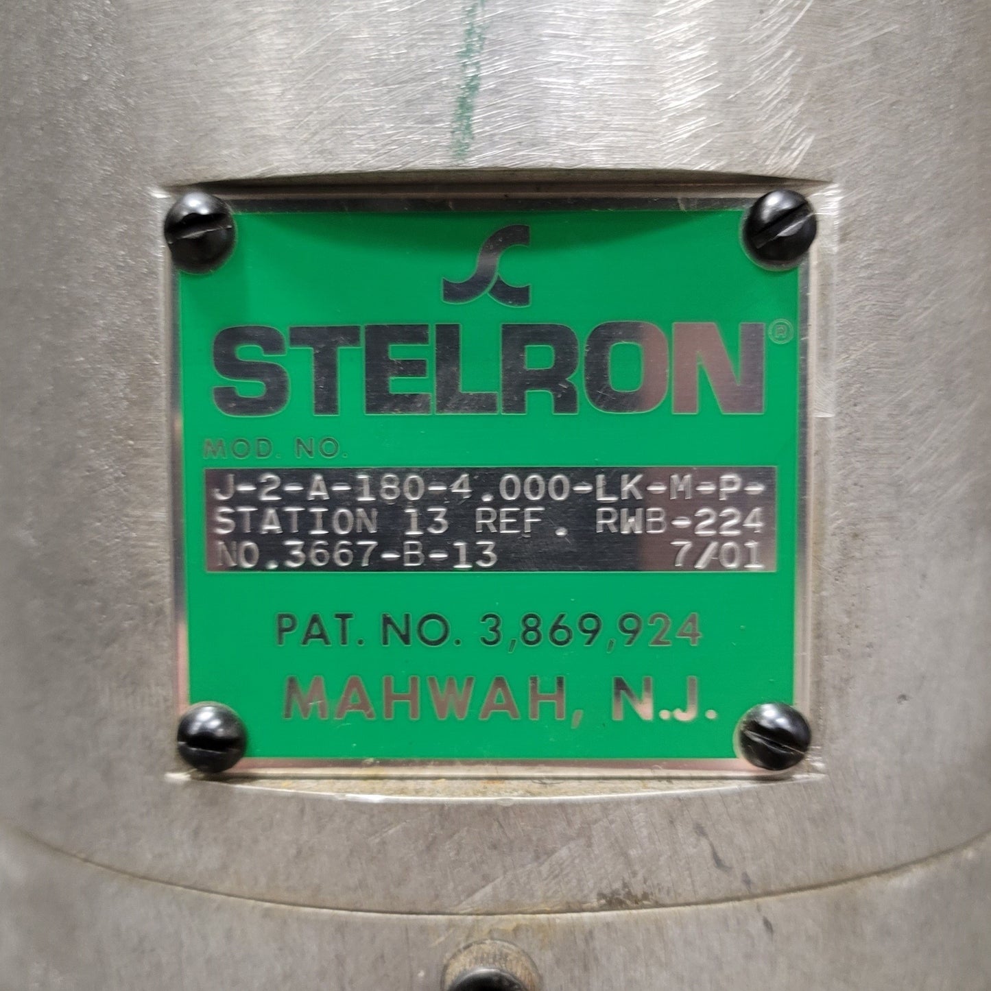 Used STELRON J-2-A-180-4.00-LK-M-P Trans-Part Rotary Linear Pick-And-Place Assembly