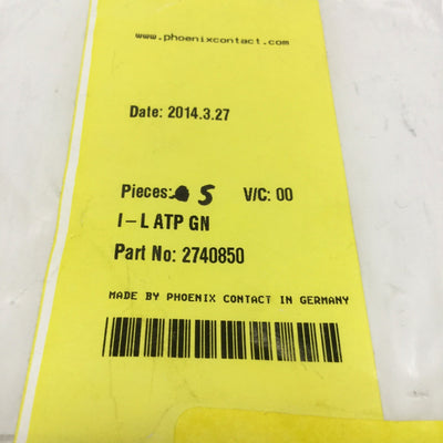 New Lot of 5 Phoenix Contact I-L ATP GN Inline Module Terminal End Cover Plates