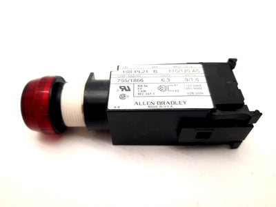 Used Allen Bradley 198-PL21 Series B Pilot Light Red 110/120VAC 50/60Hz