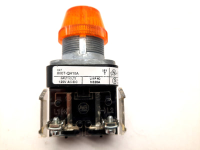 Used Allen Bradley 800T-Q24A Amber Pilot Indicator Light, 24V AC/DC