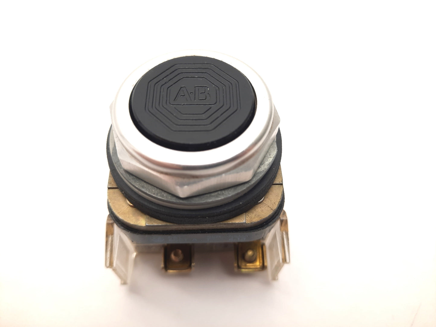 Used Allen Bradley 800T-A2A2 Momentary Pushbutton Switch, Flush, Black, 30mm, 3-NO