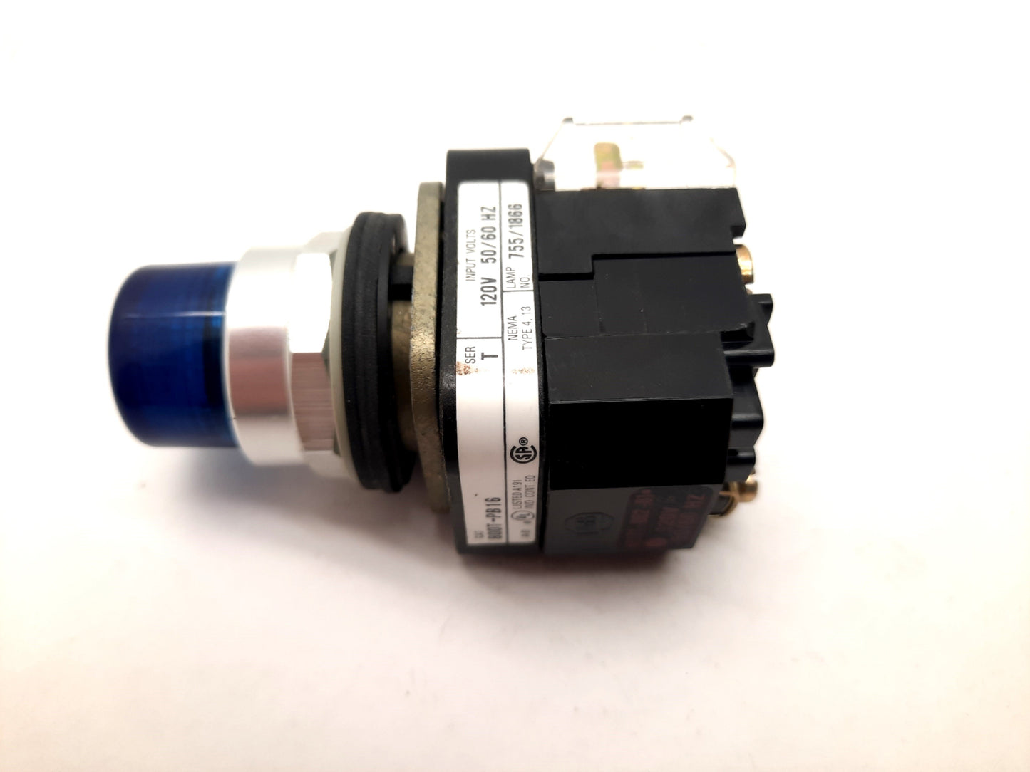 Used Allen Bradley 800T-PB16B Blue Illuminated Push Button Momentary Switch 120VAC