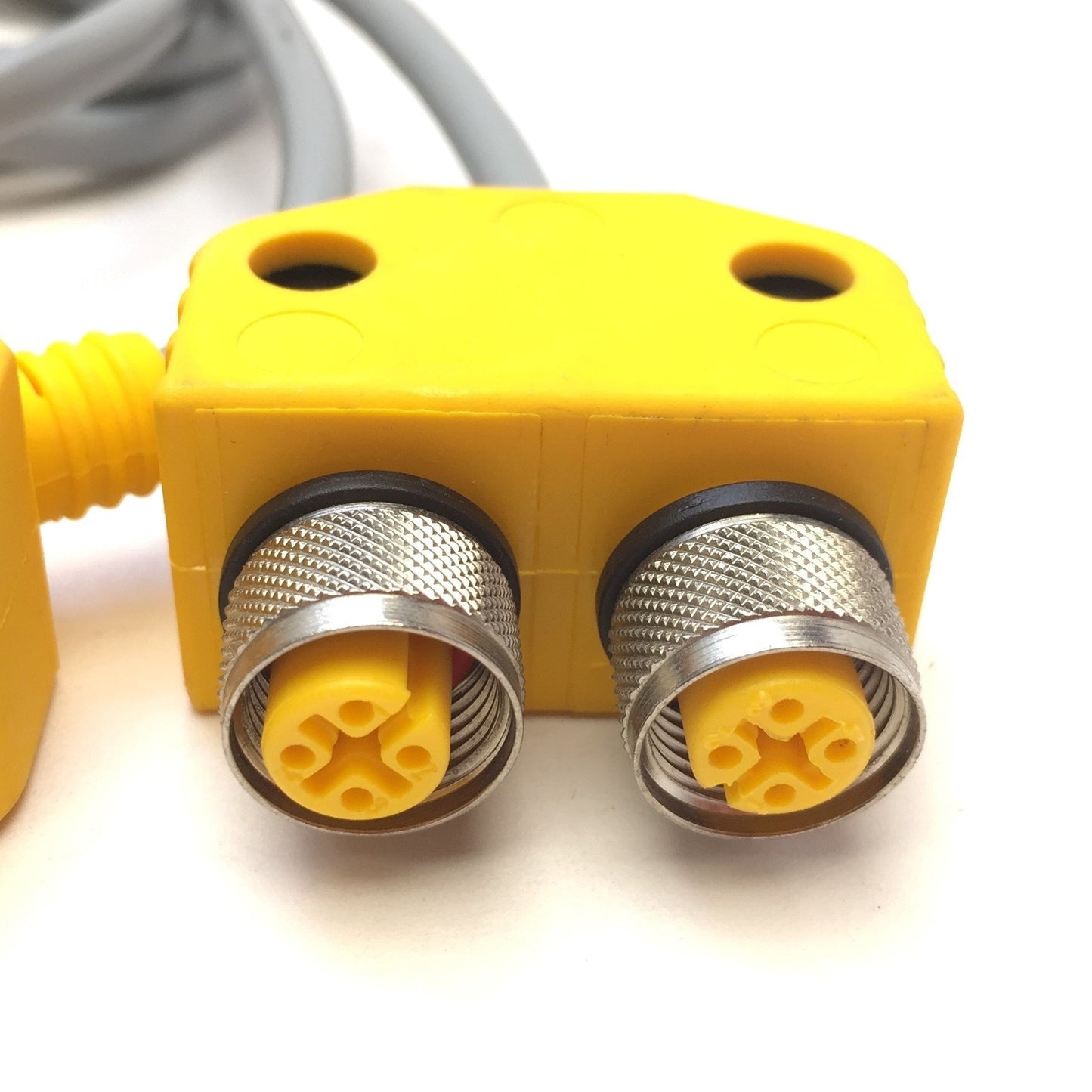 Used Lot of 3 Turck M12 Eurofast 4-Pin, 2-Branch Splitter Cable, Male Angle 2x Female