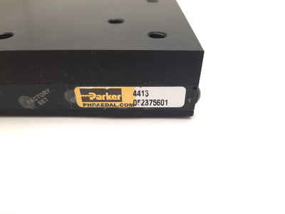 Used Parker 4413 Ball Bearing Positioner Manual Stage, Micrometer: 25mm, 5 x 5" Stage