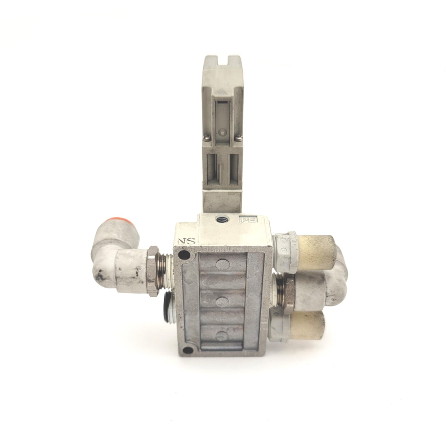 Used SMC SY5140-5DZ-02T Solenoid Valve With Base 24VDC 1/4" 2-Pos 5-Port, 0.15-0.7MPa