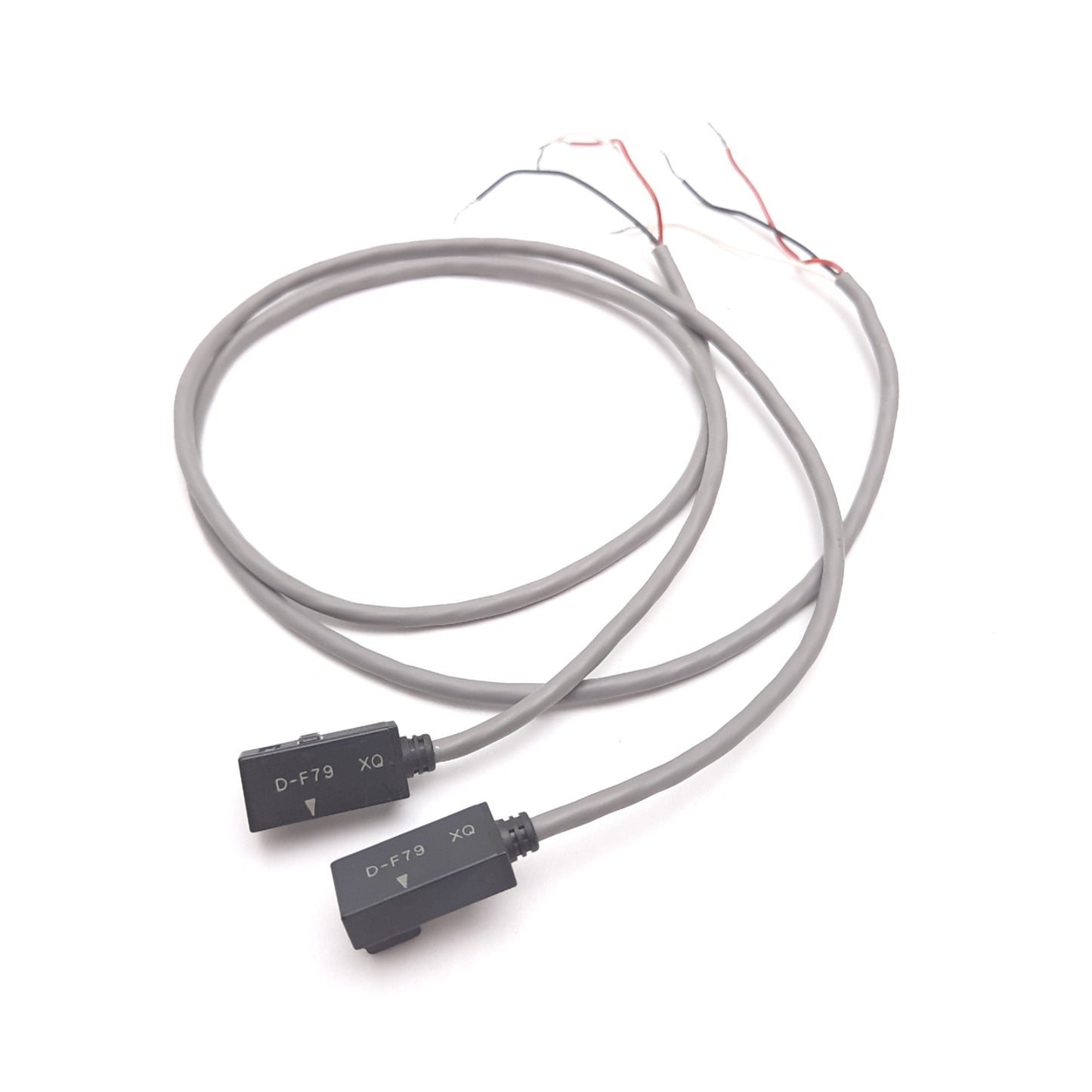 Used Lot of 2 SMC D-F79 Solid State Auto Switch Sensor, NPN, 24VDC, 3-Wire, 18" Long