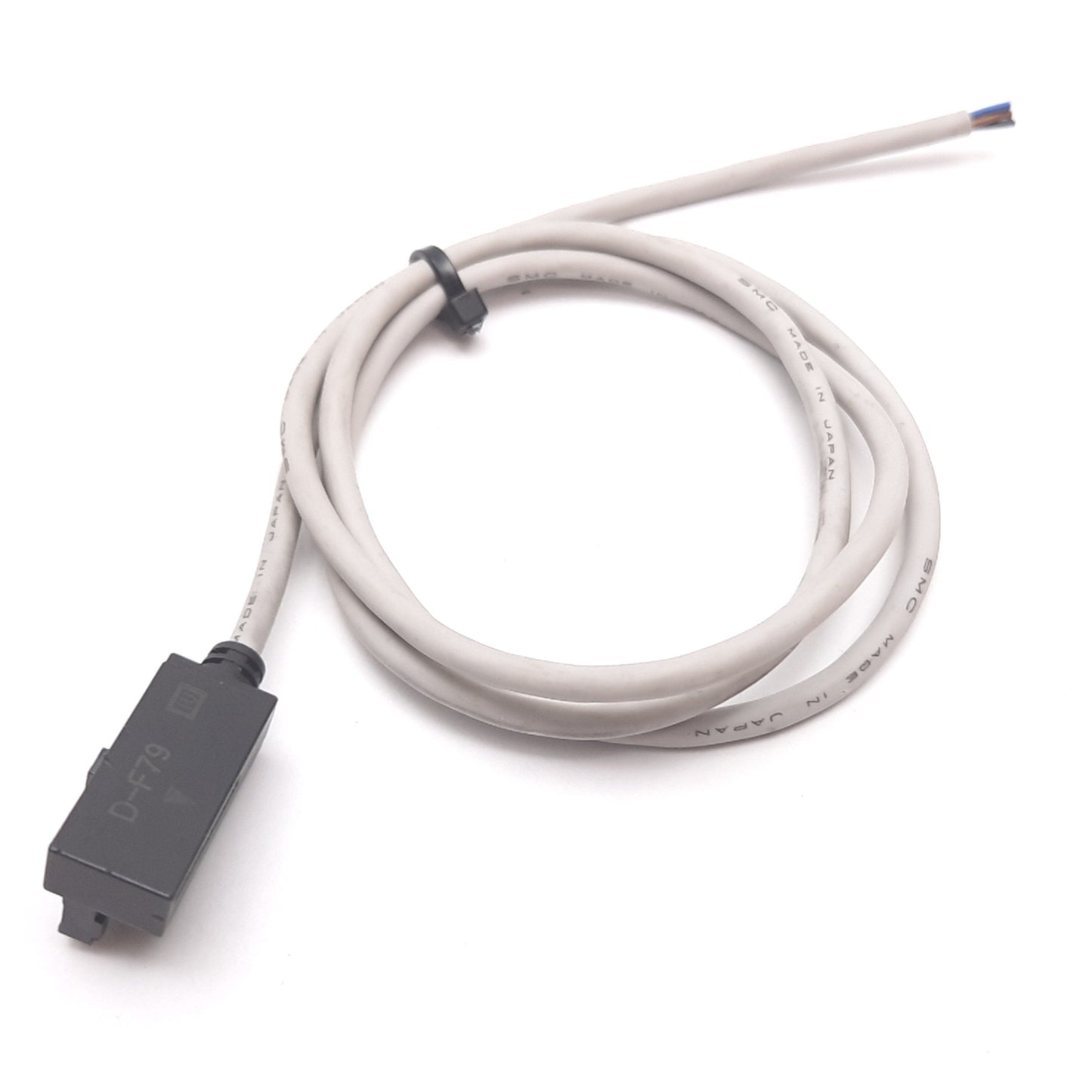 Used SMC D-F79 Solid State Auto Switch Sensor, NPN, 24VDC, 3-Wire, 29" Long