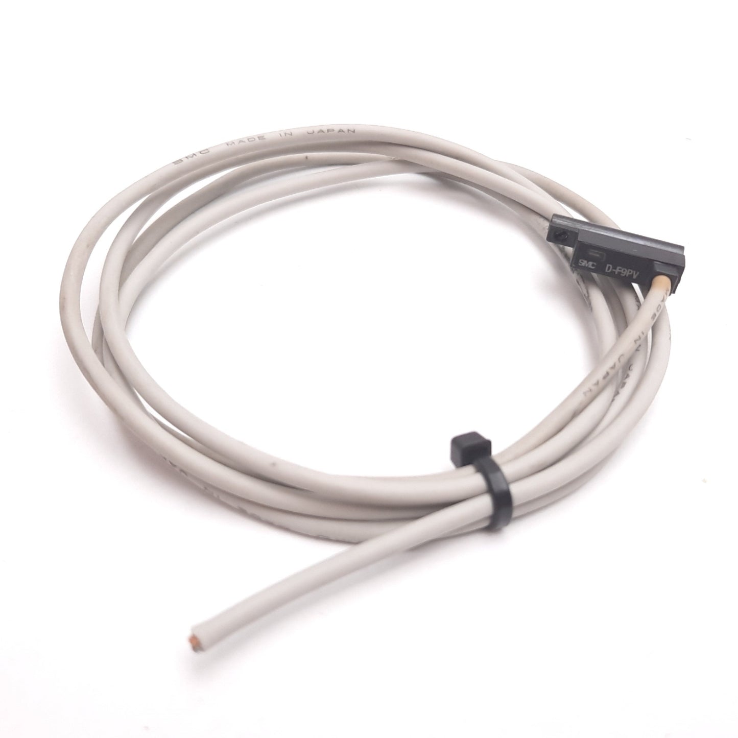 Used SMC D-F9PV Solid State Switch Sensor, PNP N/O, Perpendicular, 24VDC, 3-Wire 1m