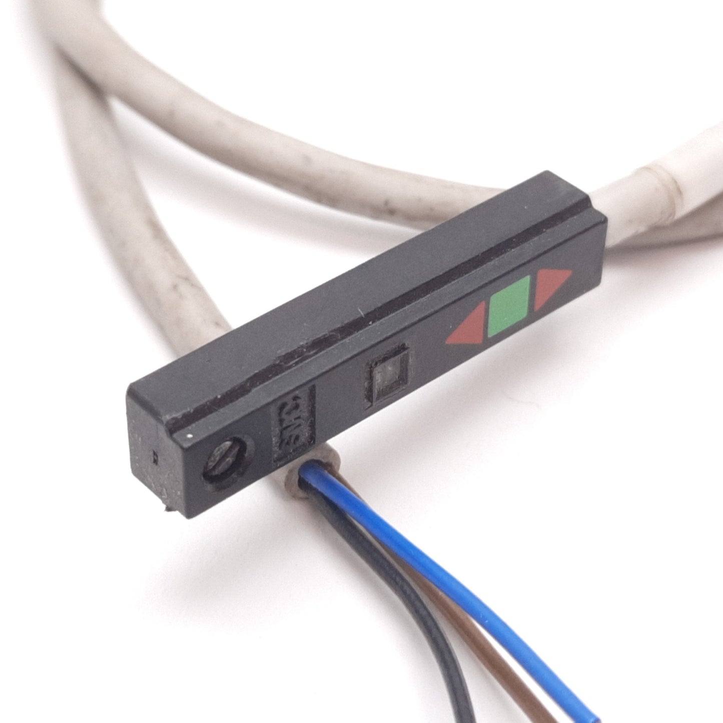 Used SMC D-Y7PW/DC24V Solid State Auto Switch, 2-Color, PNP, 24VDC 80mA, 3-Wire, 12"