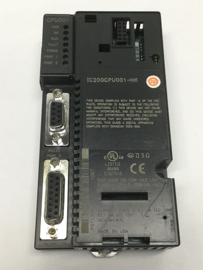 Used GE Fanuc IC200CPU001-HK VersaMax PLC CPU Controller Module RS-232/485 42KB