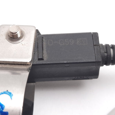 Used SMC D-G59 Solid State Auto Switch, NPN, 24VDC 40mA, 3-Wire, 2m, Band Mount