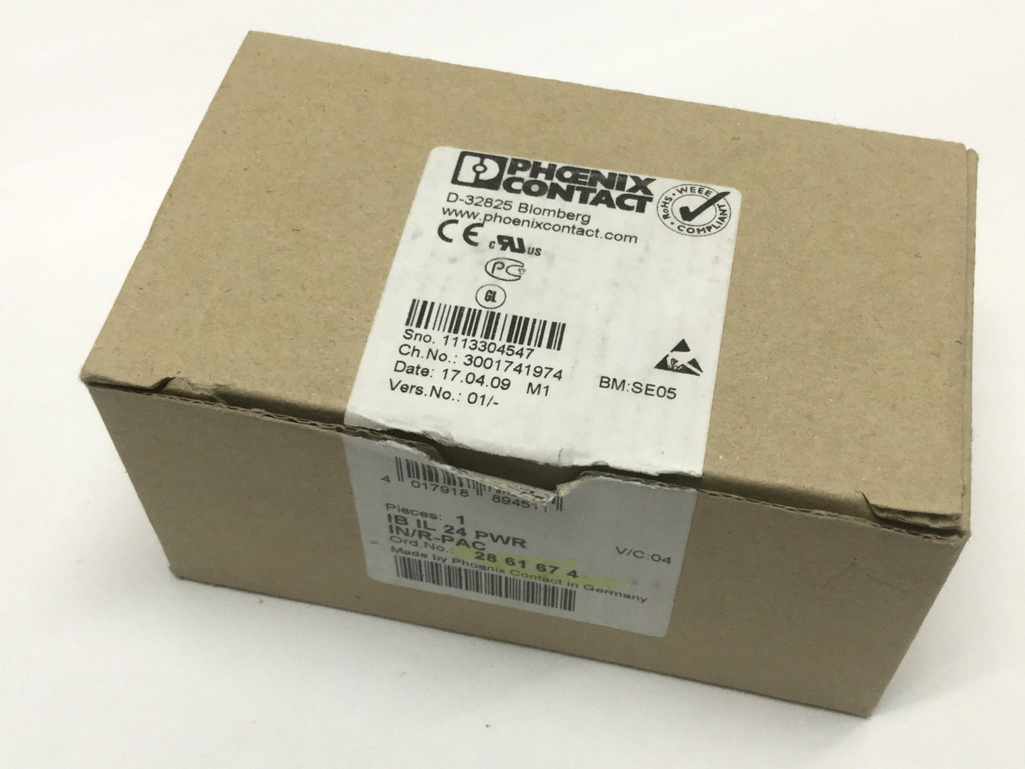 New Other Phoenix Contact IB IL 24 PWR IN/R-PAC INTERBUS Power Supply Module 24VDC