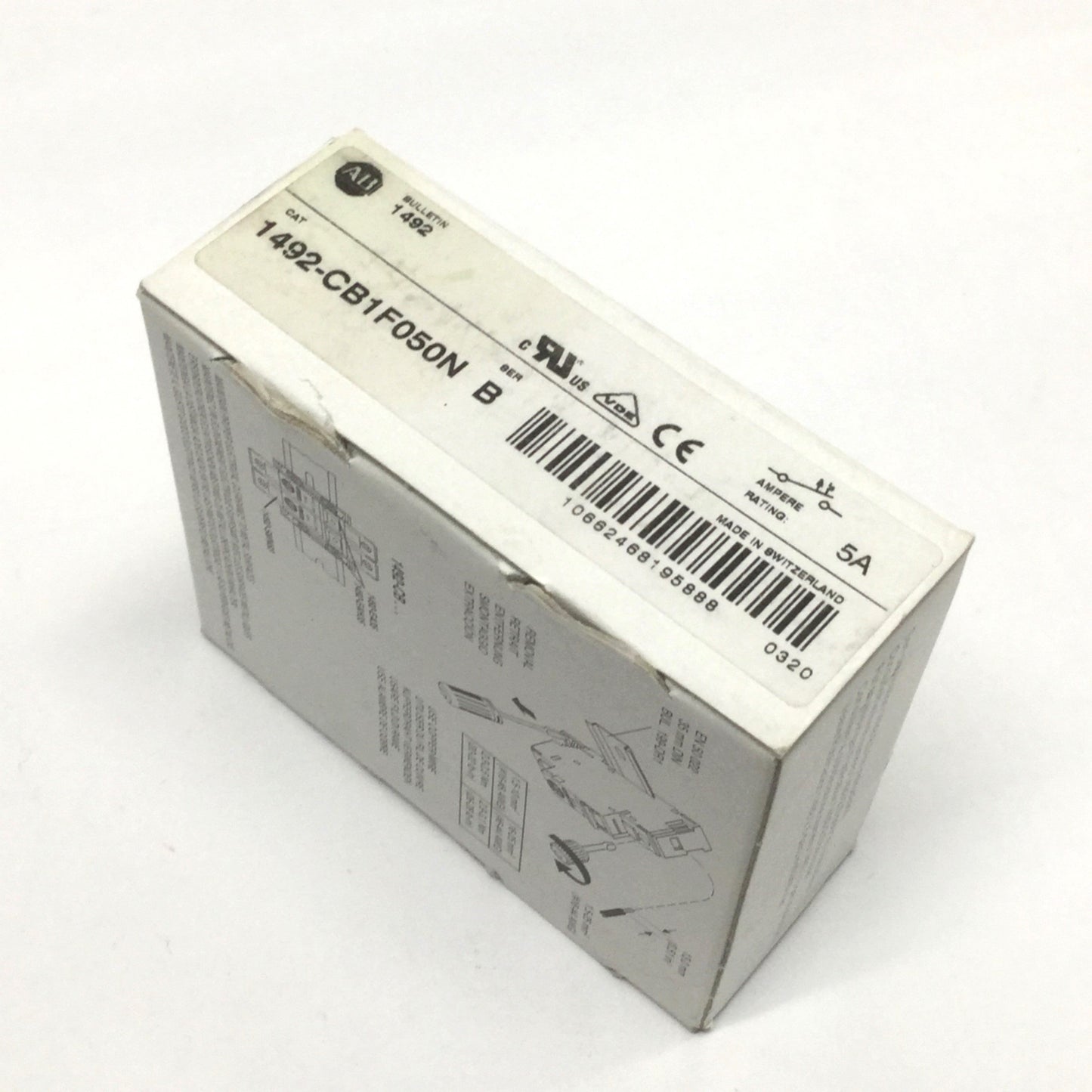 New Allen Bradley 1492-CB1F050-N Supplementary Circuit Breaker 1P+Neutral, 5A