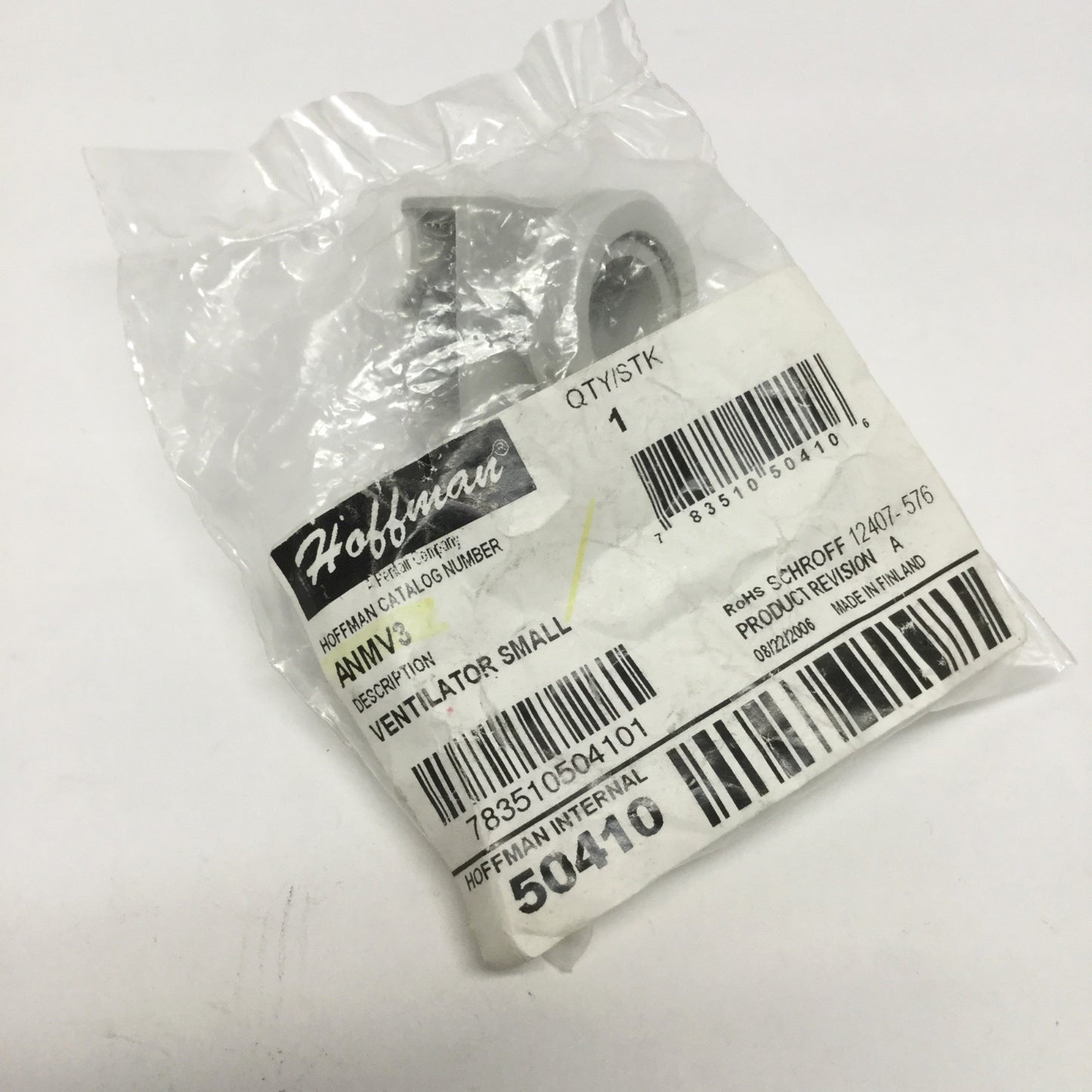 New Hoffman AVMV3 Small Enclosure Filter Ventilator, Plastic, Gray