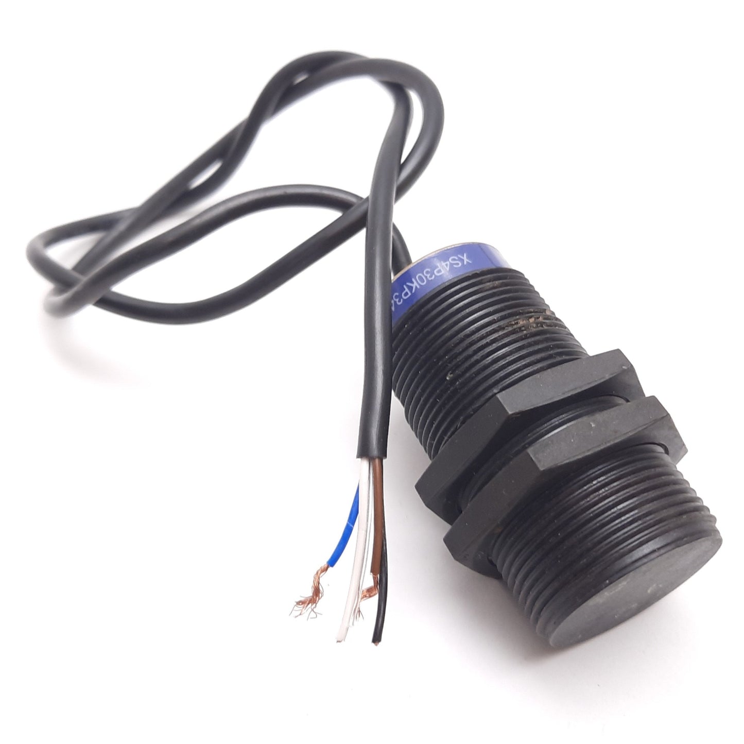 Used Telemecanique XS4P30KP340 Inductive Proximity Sensor, Range: 15mm, PNP NPN, 0.5m