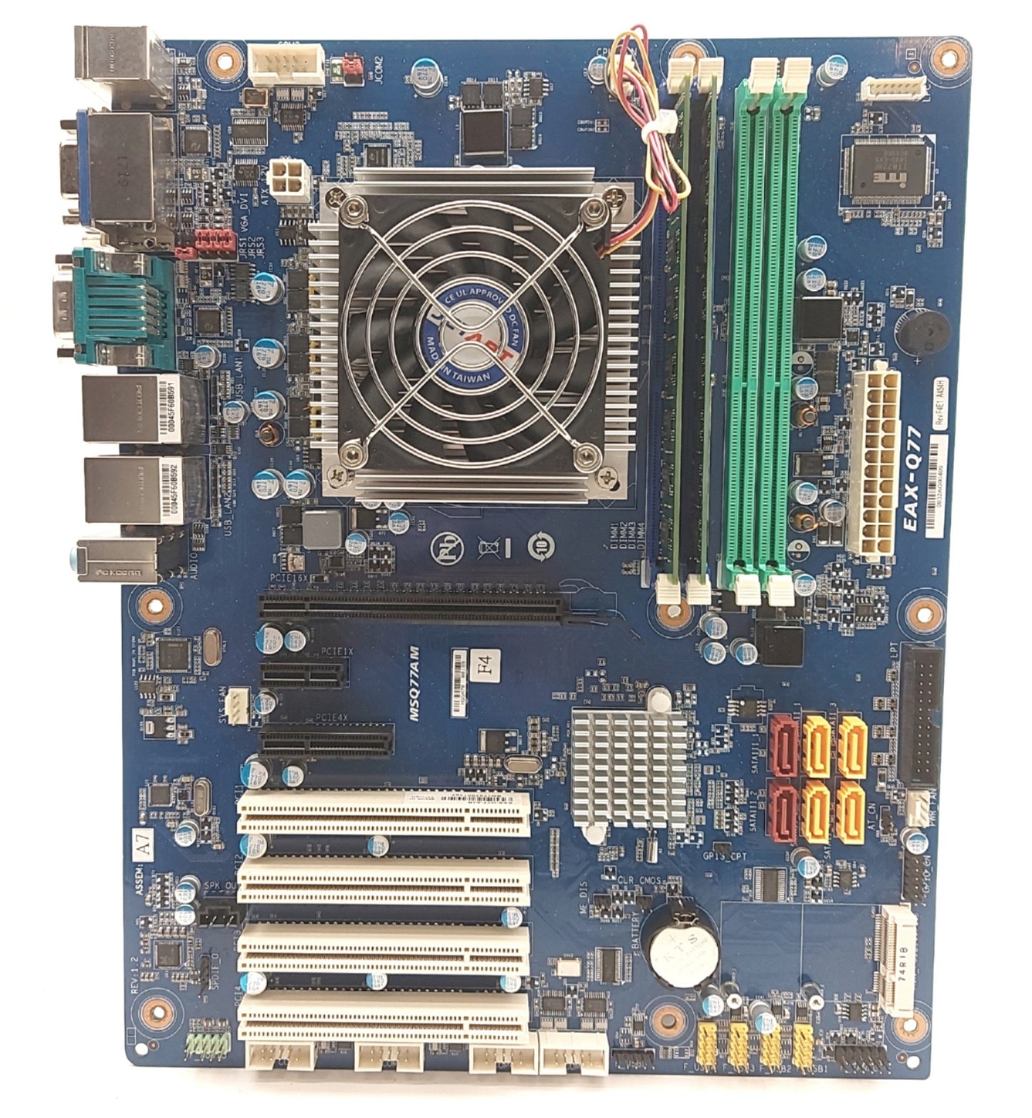 Used Avalue EAX-Q77 Industrial Motherboard & CPU, Intel i7-3770 3.4GHz, 16GB DDR3