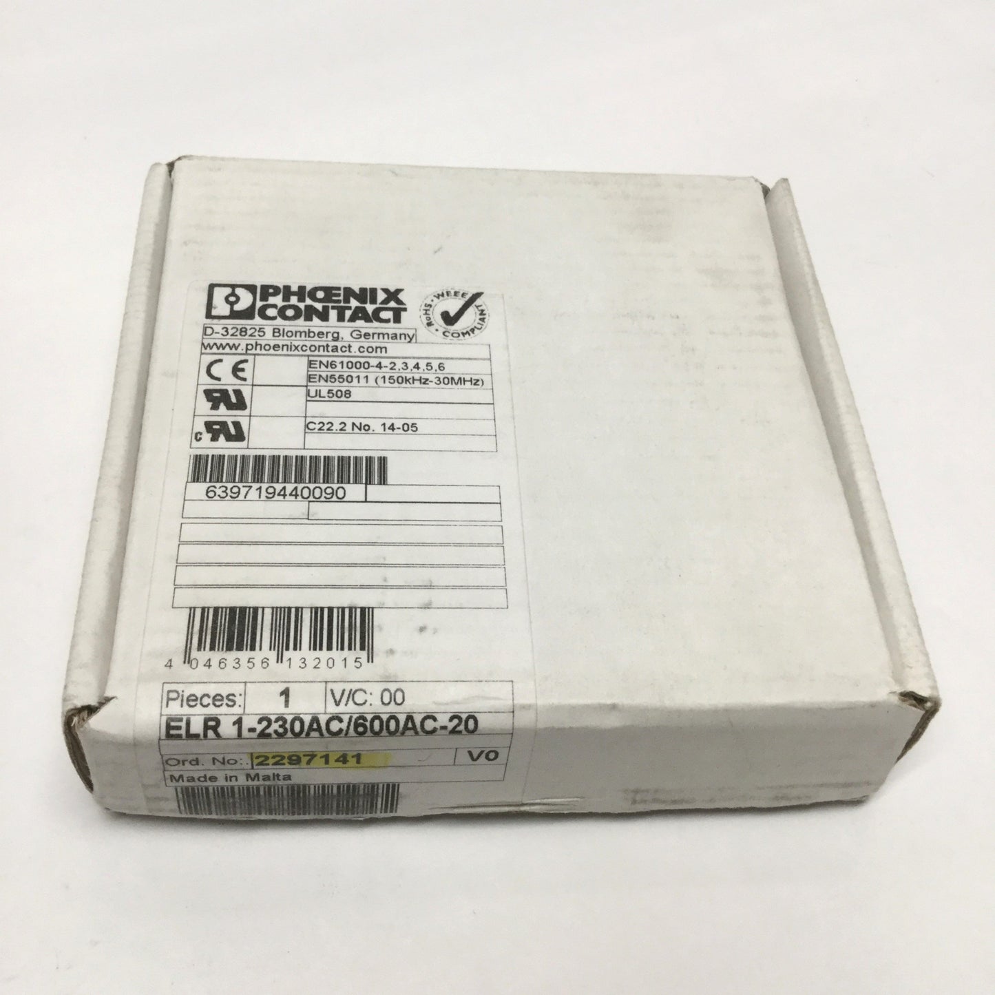 New – Open box Phoenix ELR 1-230AC/600AC-20 Solid-State Contactor 230VAC 1-Phase In, 20A Out